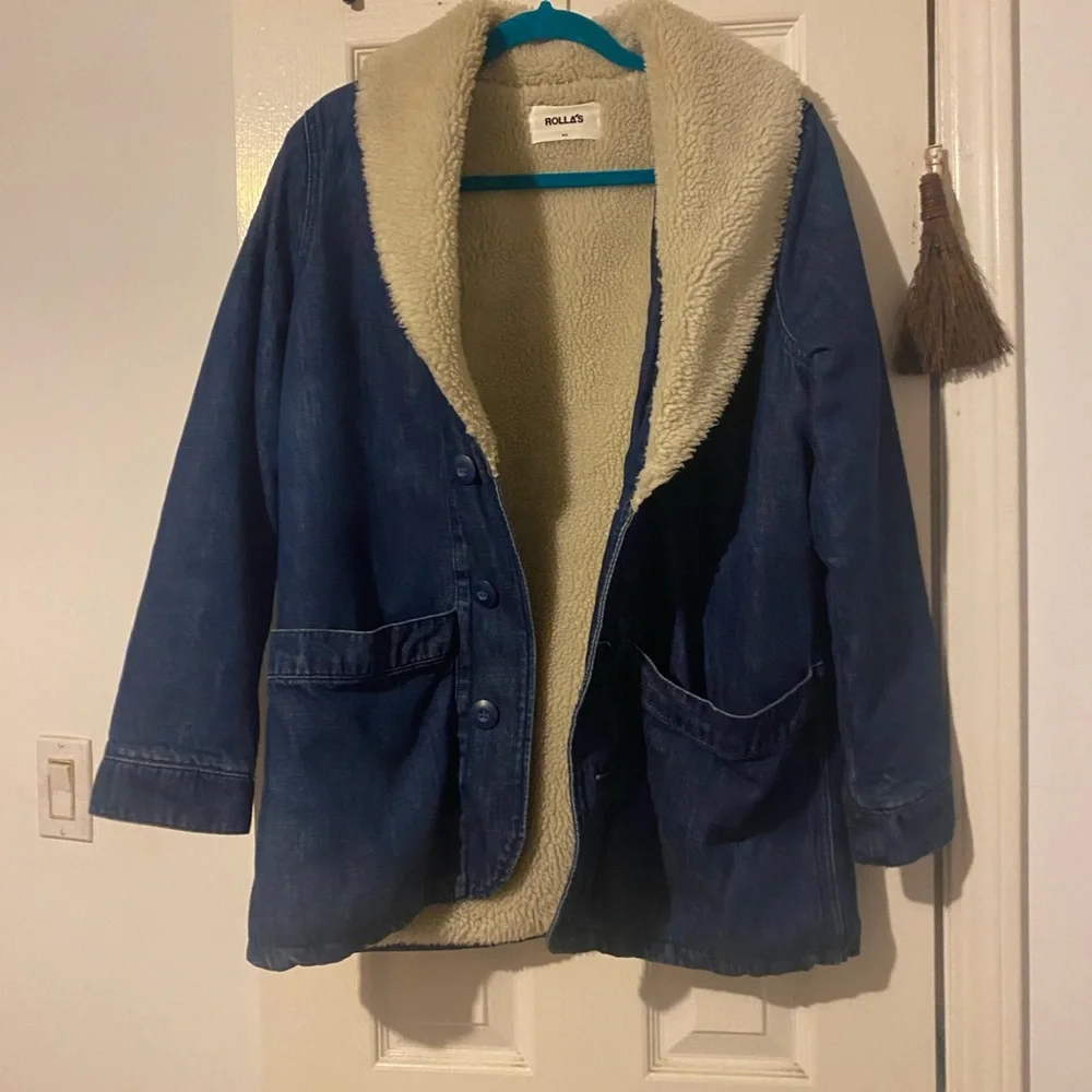Rollas denim Sherpa coat size small - Picture 4 of 8
